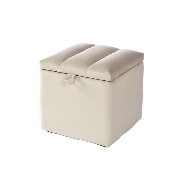 Пуф Осло мини 400х400х410  велюр бежевый