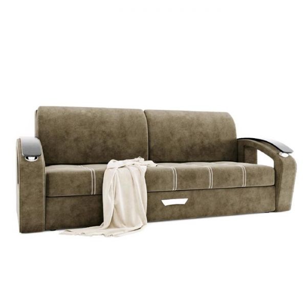 Диван прямой «Дубай», еврокнижка, ППУ, велюр, цвет селфи 01