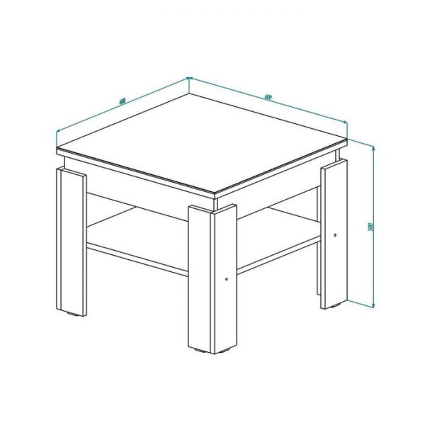 Стол журнальный СЖ-11 500х600х600 Венеция Венге