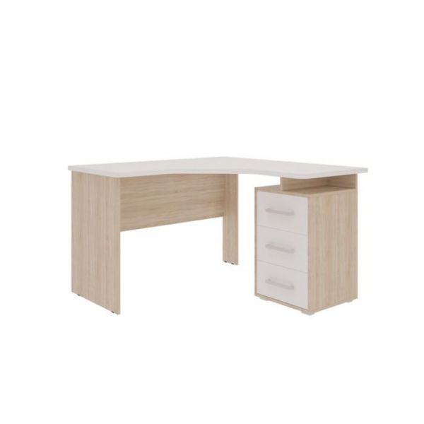 Стол компьютерный 1200 угловой "Лайт-2", дуб сонома/белый