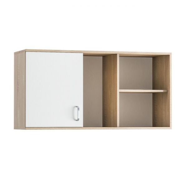 Полка навесная 230 Линда, 1100х340х560, Дуб сонома/Белый