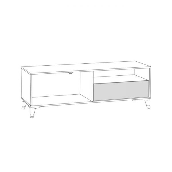 Тумба под ТВ Миндаль 13.260, 1468х475х508, Миндаль/Венге