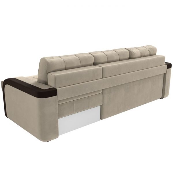 Угловой диван «Марсель», механизм еврокнижка, микровельвет, цвет бежевый / зелёный