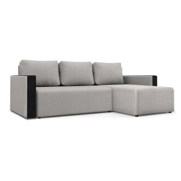 Угловой диван «Алиса 3», еврокнижка, бельевой ящик, велюр, цвет shaggy azure/marvel black