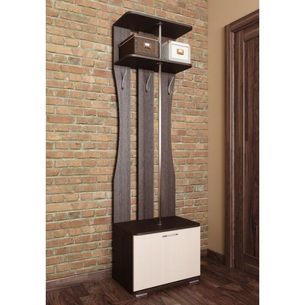 Прихожая ПР-10 2070х610х400 Дуб выбеленный/Венге