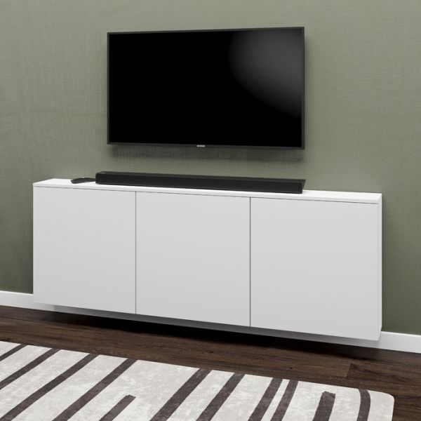 Тумба подвесная под ТВ 4, 1800х640х210, Белый