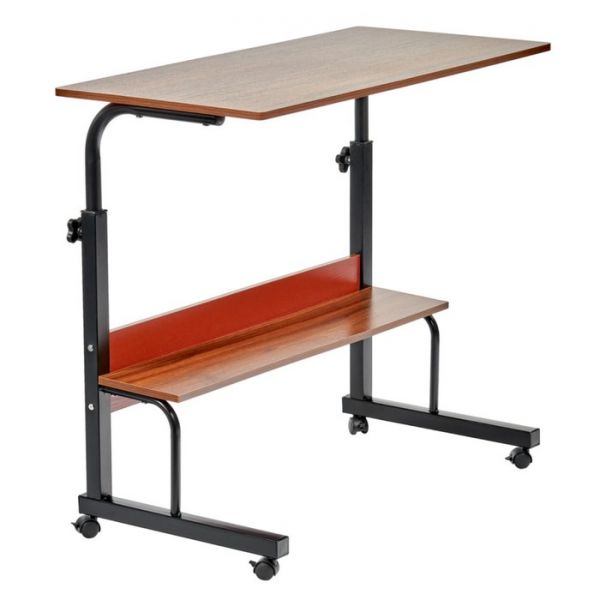 Стол многофункциональный Isola, 800 ? 400 ? 660(900) мм, с полкой, светлое дерево, белый