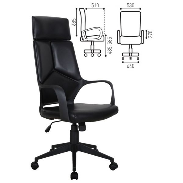 Кресло офисное BRABIX Prime EX-515, экокожа, чёрное