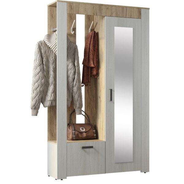 Прихожая Франк 1202х330х2000 крафт/ясень белый