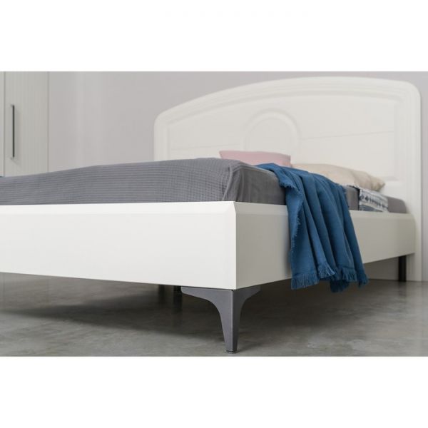 Кровать двуспальная с основанием Валенсия 11.36.01, 1697х2040х1153, Белый шагрень