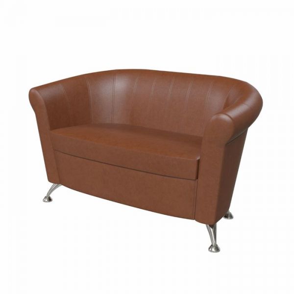 Диван «ЛАГУНА», обивка кожзам коричневый