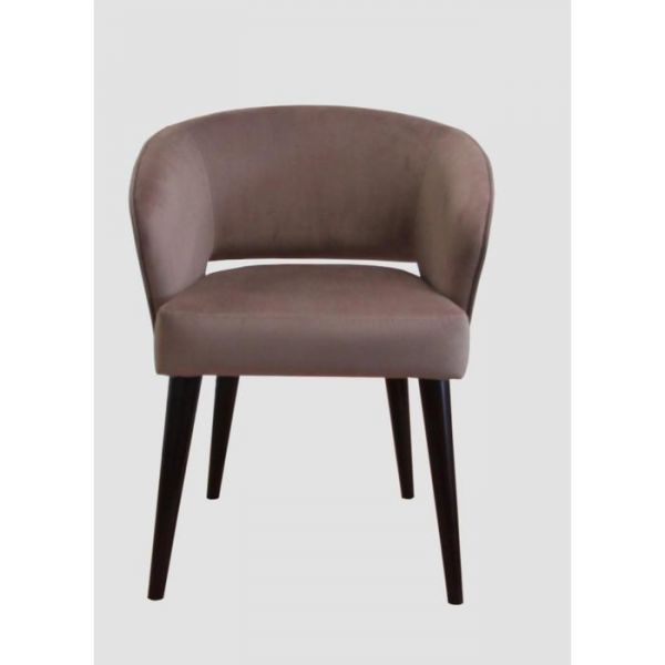 Стул мягкий Персей 600х610х760 бук, цвет покраски темный орех, ткань велюр кофе милк