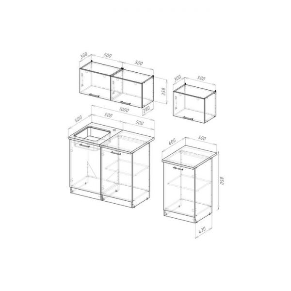 Кухонный гарнитур "Дюна" 1500 дуб сонома/венге/дуглас темный
