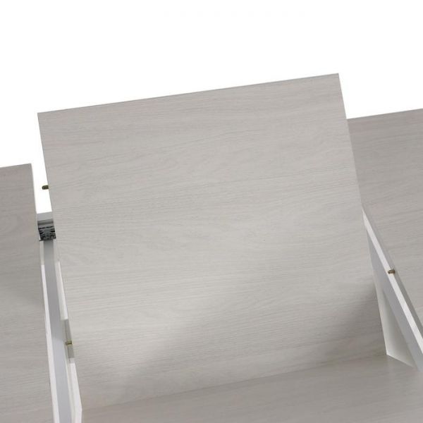 Стол раскладной Ялта-1 1100/1420х700х750 Анкор светлый/ белый /опоры массив цилиндрический