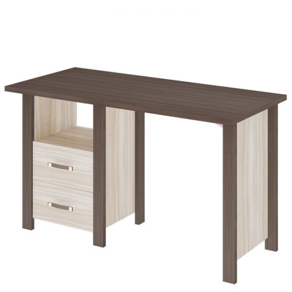 Стол СТД-130 с тумбой, 1300 ? 640 ? 750 мм, цвет нельсон / белый