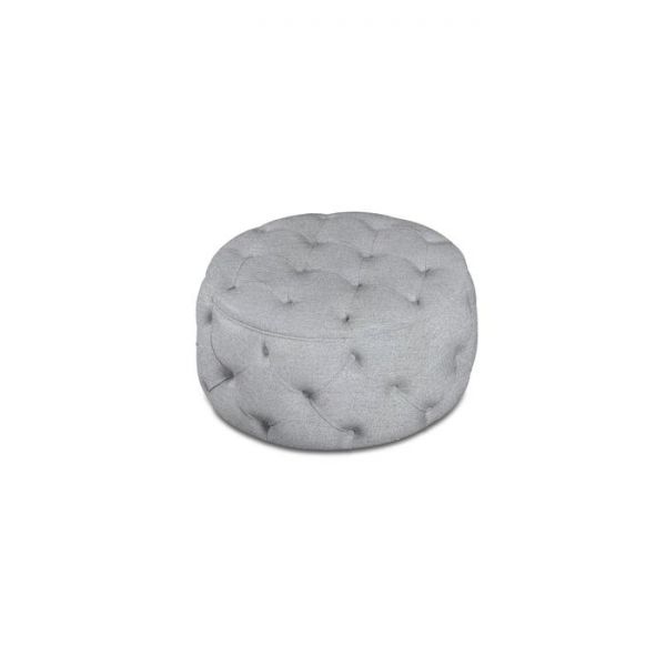 Пуф «Рондель большой», 900 ? 900 ? 450 мм, глухой, рогожка, цвет серый