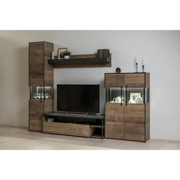 Тумба под ТВ Трувор 13.70, 1498х454х446, Дуб гранж песочный/Интра