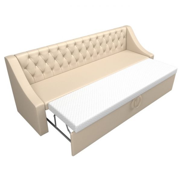 Кухонный прямой диван «Мерлин», механизм дельфин, рогожка, цвет серый