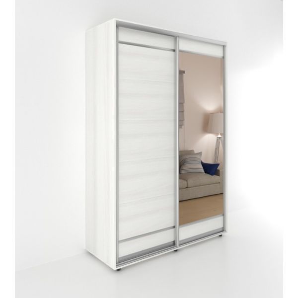 Шкаф-купе «Акцент-Лайт ДЗ», 1000 ? 600 ? 2310 мм, ЛДСП, зеркало, цвет выбеленное дерево