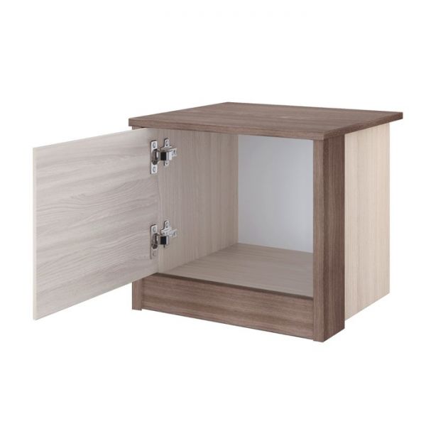 Тумба прикроватная «Николь», 466 ? 420 ? 416 мм, дверь, цвет ясень шимо светлый / тёмный