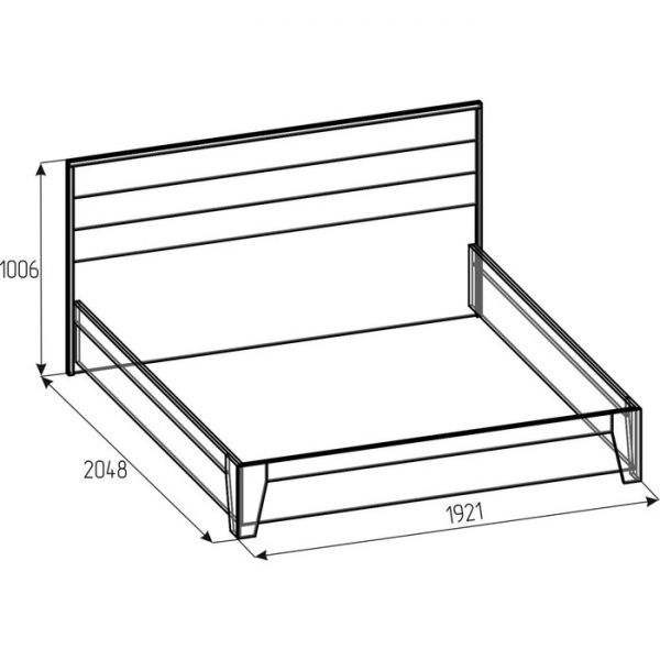 Кровать Люкс «Айрис 308», 2000 ? 1400 мм, без основания, цвет белый / дуб золотистый