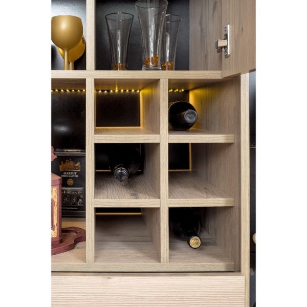 Шкаф Nature 2, 560 ? 400 ? 2116 мм, цвет гаскон пайн / чёрный