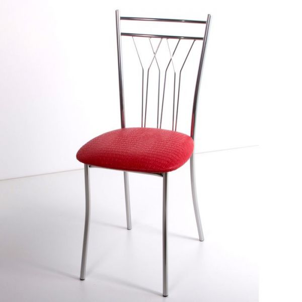 Стул на металлокаркасе Премьер СТ хром люкс/крок красный мат