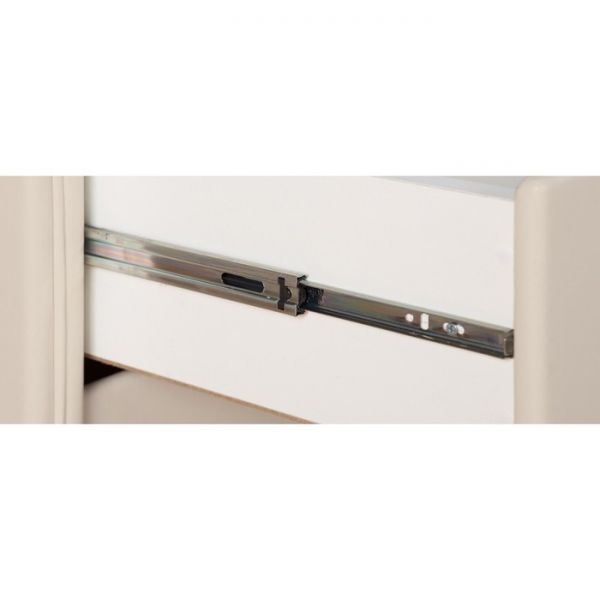 Комод «Алеро», 4 ящика, 848 ? 527 ? 887 мм, экокожа, стекло, цвет взбитые сливки