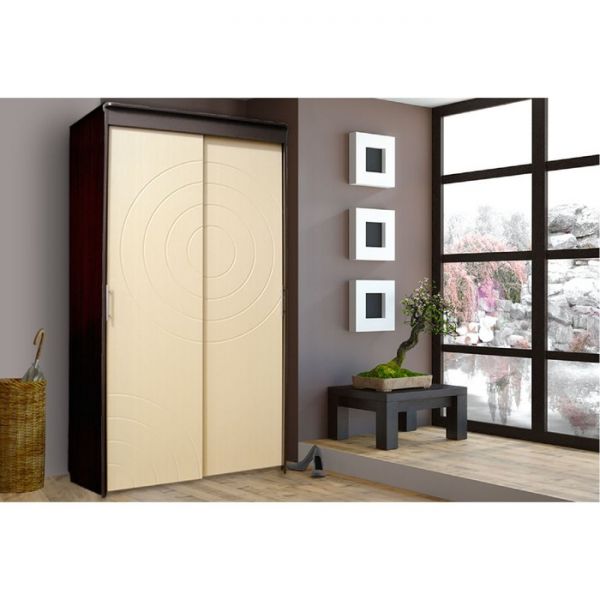 Шкаф-купе «Анжелика», 1130 ? 600 ? 2120 мм, цвет венге / белый лён