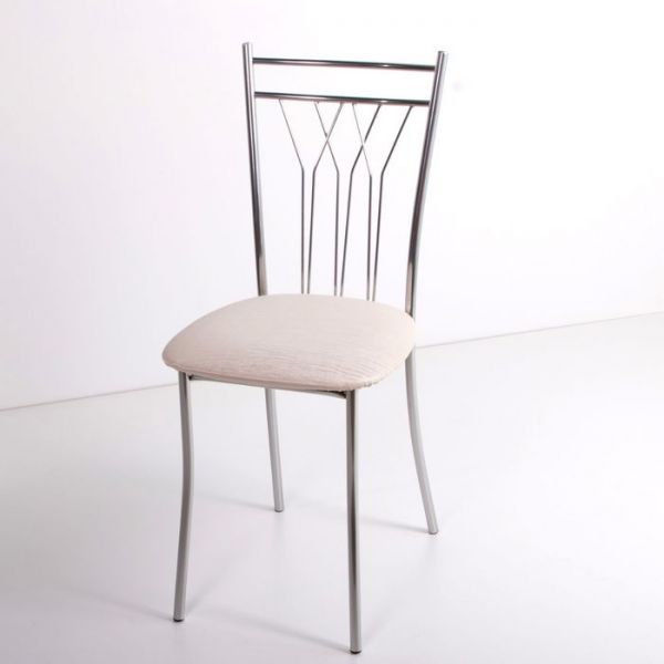 Стул на металлокаркасе Премьер СТ хром люкс/белый