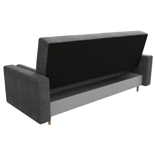 Прямой диван-книжка «Белфаст», механизм книжка, рогожка, цвет серый