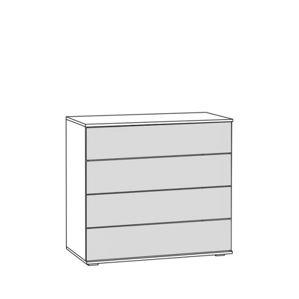 Комод Бьянка 1/4, 898х452х822, Ясень анкор светлый