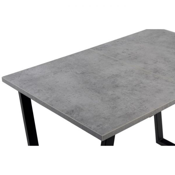 Стол АТЛАНТ-09 1620/2220х950х750  Бетон Чикаго светлый/Опора АТЛАНТ-Черный матовый