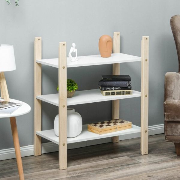 Стеллаж «Векст», 700 ? 350 ? 850, штабелируемый, массив сосны, белый