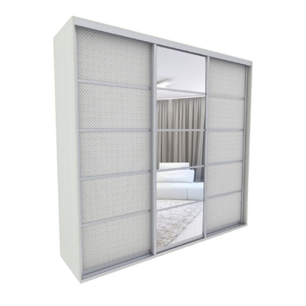 Шкаф-купе «Акцент-Квадро КВ», 1500 ? 600 ? 2310 мм, вставки версаль, выбеленное дерево