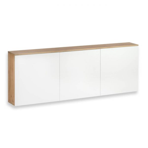 Тумба подвесная под ТВ 4, 1800х640х210, Дуб крафт золотой/Белый