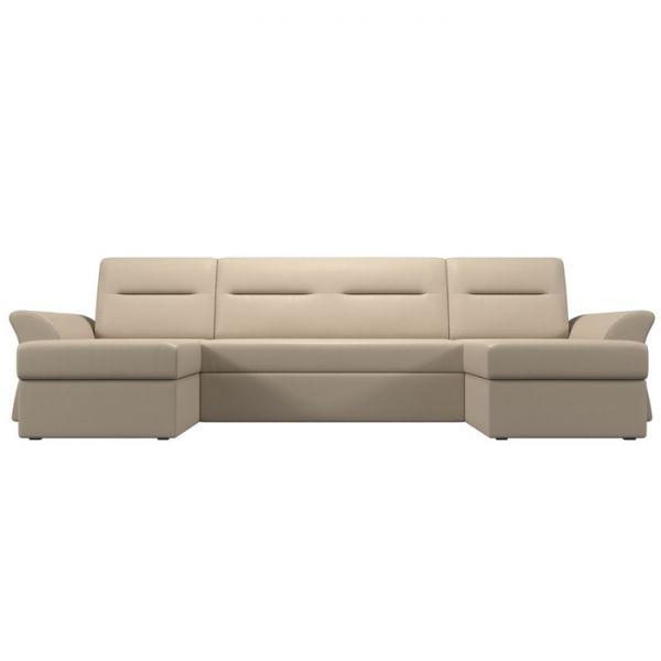 П-образный диван «Клайд», механизм дельфин, экокожа, цвет бежевый