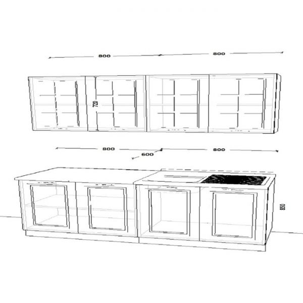 Кухонный гарнитур Гарнитур 6 Белый Вегас 1600 Белый