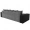 Угловой диван «Дубай», еврокнижка, правый угол, цвет серая рогожка / чёрная экокожа