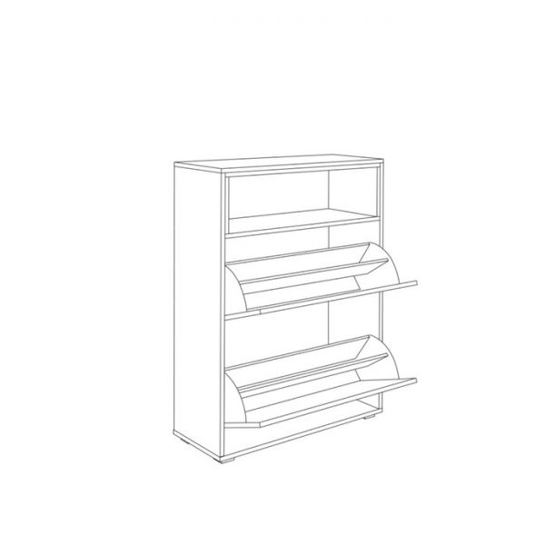 Тумба под обувь Лайт 08.136, 790х317х1053, Белый премиум/Орех селект каминный