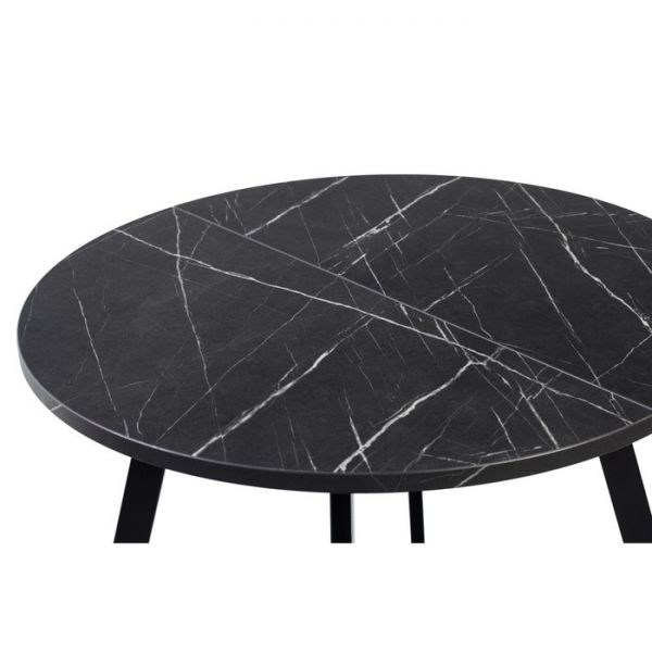 Стол РИМ D-1050/1500х1050х760 Камень Черный/Опора Гермес чёрная матовая