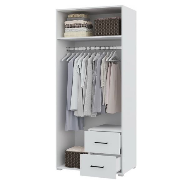 Шкаф Victor, 2 створчатый, с ящиками, цвет белый