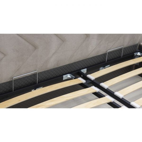 Кровать Милана, 1800х2000, ортопедическое осн+ПМ, Лекко фог/Светлый кварцевый серый