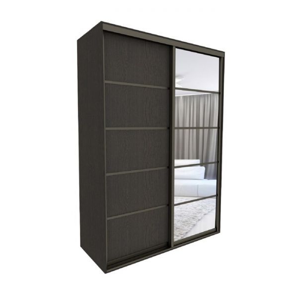 Шкаф-купе «Акцент-Квадро Д», 1000 ? 600 ? 2310 мм, вставки зеркало, лдсп, цвет венге