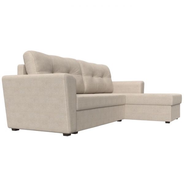 Угловой диван «Амстердам лайт», еврокнижка, правый угол, рогожка, цвет бежевый