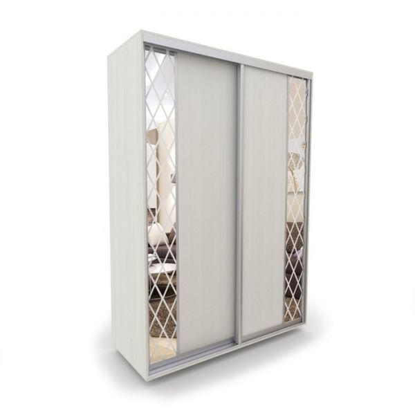 Шкаф-купе «Акцент-Вера», 1000 ? 600 ? 2310 мм, зеркало «ромбы Z», цвет выбеленное дерево