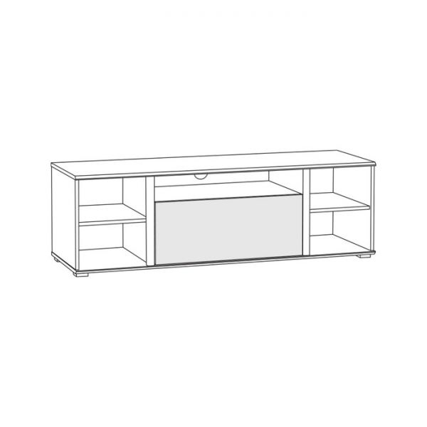 Тумба под ТВ Лина 03.282, 1500х492х472, Миндаль/ Дуб сонома