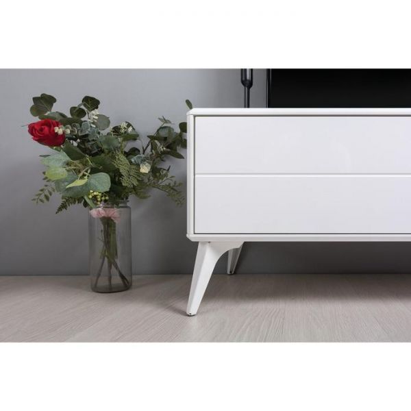 Тумба под ТВ Спейс 13.64, 1400х432х457, Белый/Белый глянец МДФ