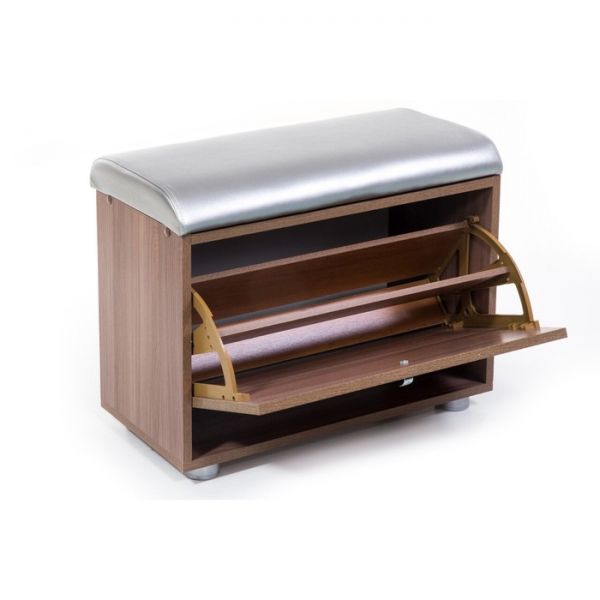 Обувница МС 1(116), 620х300х460, Шимо темный/Серебряный