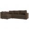 Угловой диван «Мансберг», механизм еврокнижка, угол левый, рогожка, цвет коричневый
